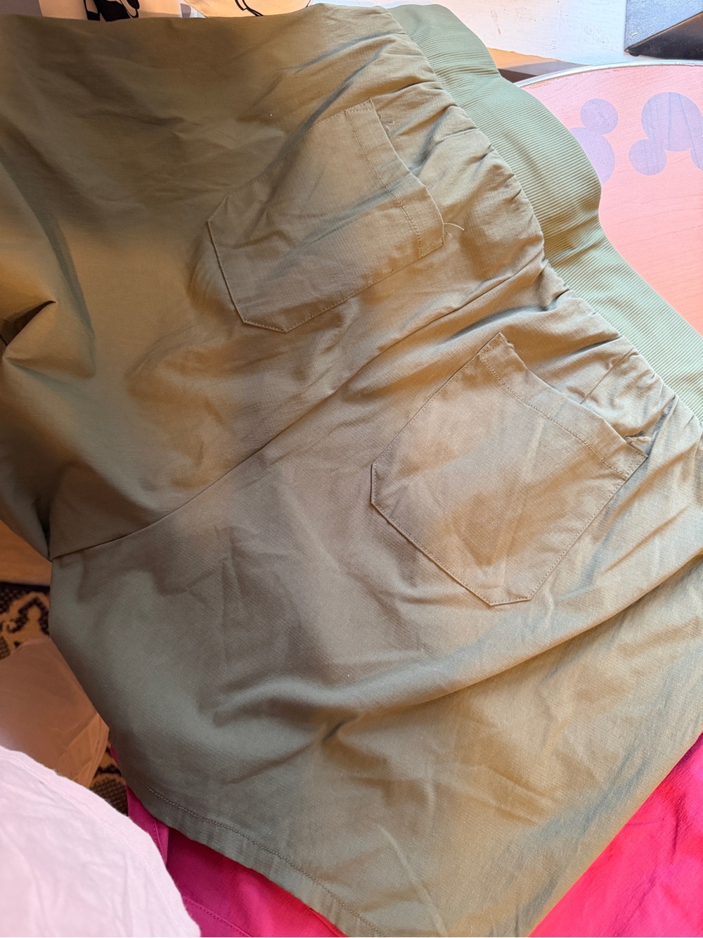 torrid happy camper shorts x 2, Olive and red plum, size 2 - Picture 6 of 7
